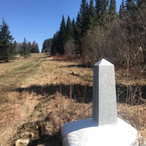 Border marker on the US-Canada border