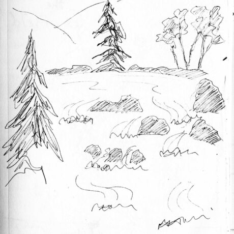 Sketch of Haskill Falls