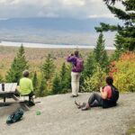 Hikers on the summit of Barnard Mountain